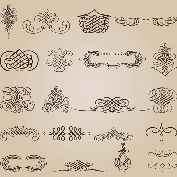 free vector A variety of fine lace border vector pattern